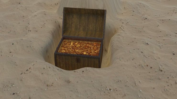 cassa monete sabbia