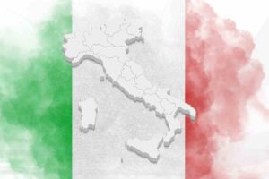 Bandiera italiana e Italia