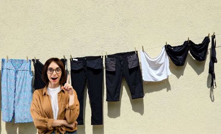 panni stesi ed una ragazza che ha avuto un'idea