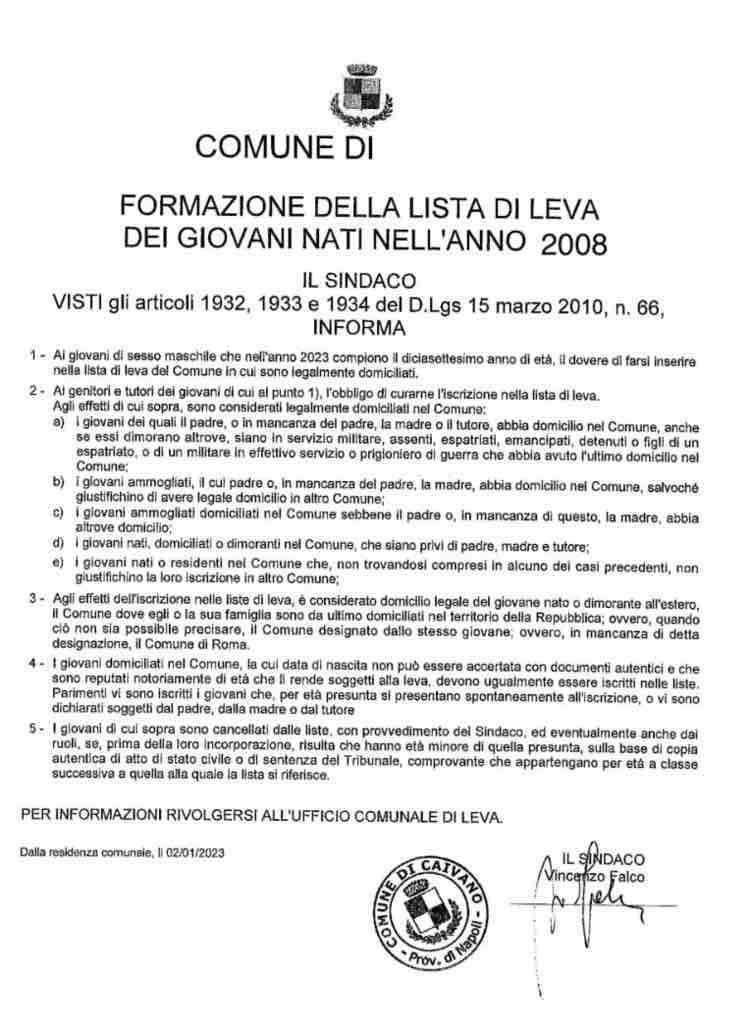 Ripristino leva obbligatoria, arrivate le prime lettere