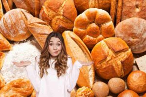 del pane e una ragazza dubbiosa