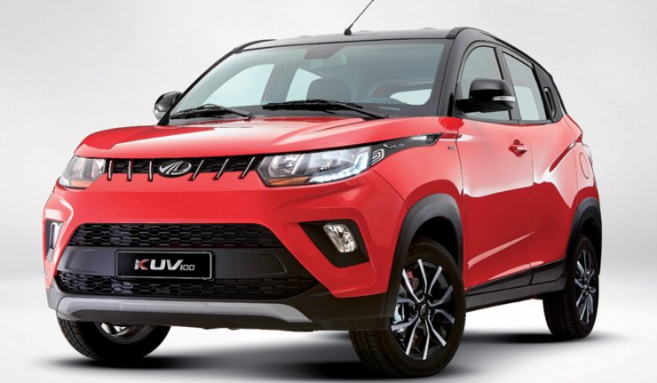 il suv mahindra KUV 100 colore rosso